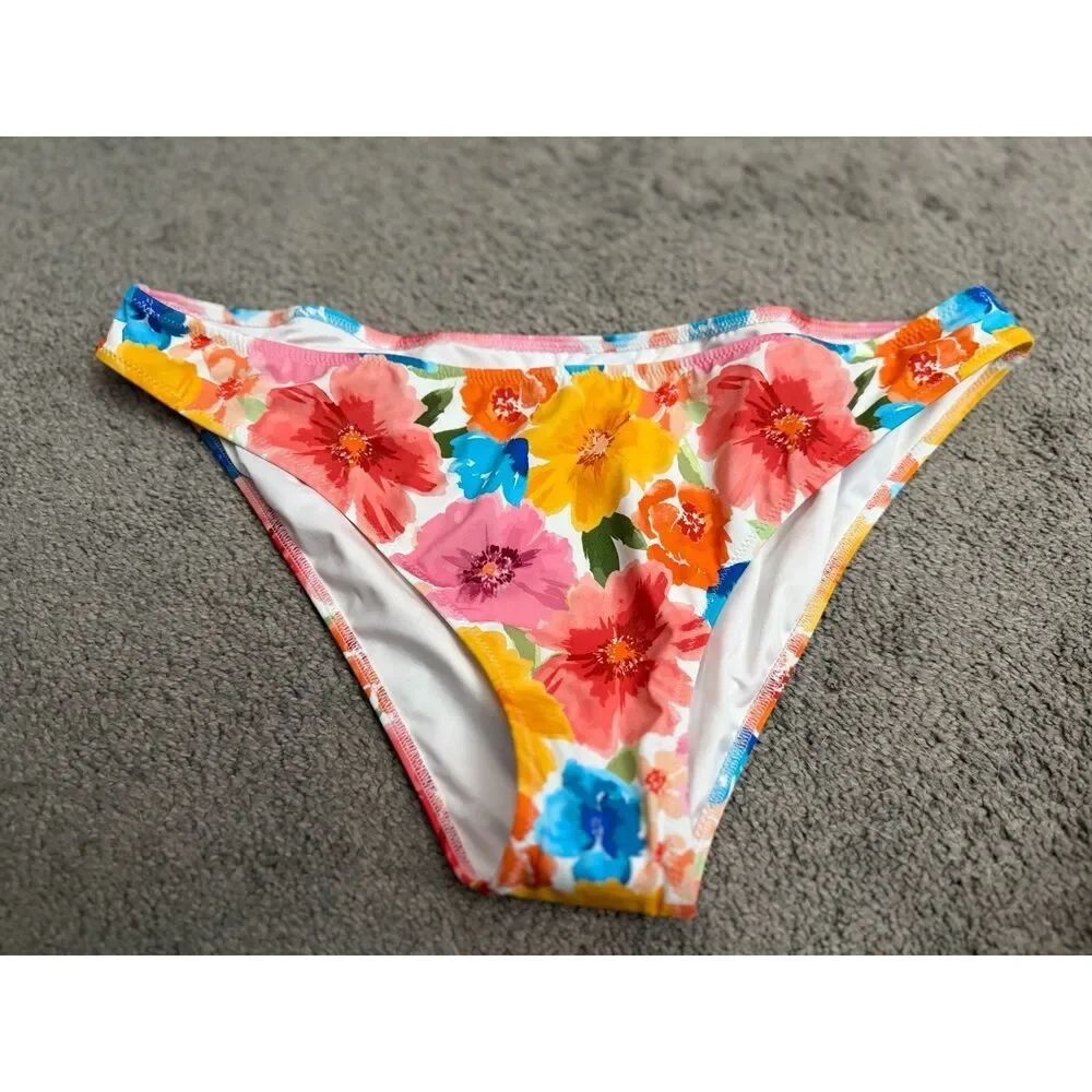 Shade & Shore Bright Floral Swimsuit Bikini Bottoms NWOT Size XL